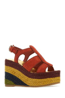 Salvatore Ferragamo Brick Suede Renee Wedges