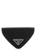 Bolso de monedas de cuero negro Prada