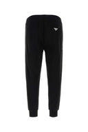Joggers de mezcla de algodón negro Prada