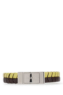 Pulsera de cuero de dos tonos Prada