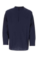 Prada Navy Blue Poplin Camisa de gran tamaño