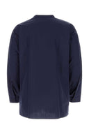 Prada Navy Blue Poplin Camisa de gran tamaño
