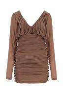 Saint Laurent Biscuit Trikot -Mini -Kleid