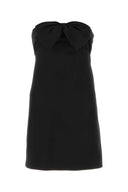 Saint Laurent Black Satin mini robe