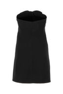 Saint Laurent Black Satin mini robe