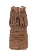 Saint Laurent Biscuit Cupro Mini Dress