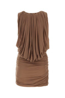 Saint Laurent Biscuit Cupro Mini Dress