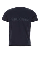 Saint Laurent Navy Blue Cotton T Shirt
