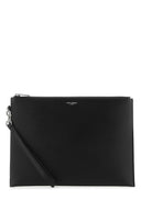 Saint Laurent Black Leather Pouch