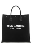 Saint Laurent Black Canvas Rive Gauche Shopping Bag