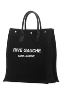 Saint Laurent Black Canvas Rive Gauche Shopping Bag
