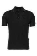 Prada Black Wool Blend Polo Shirt
