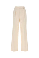 Prada Ivory Cotton Wide Leg Pant