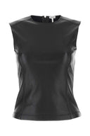 Loewe Black Leather And Fabric Top