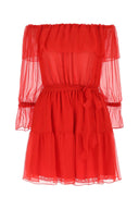 Gucci Red Chiffon Mini -Kleid