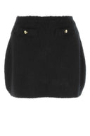 Miu Miu Black Stretch Wool Blend Mini falda