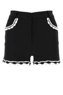 Pantaloncini di crepe elastici neri Moschino