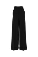 Pantalone largo di crepe nera Moschino