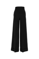 Pantalone largo di crepe nera Moschino