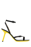 Loewe Black Leder Blütensandalen