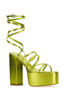 Paris Texas Acid Green Leder Evita Sandalen