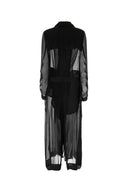 Ann Demeulemester Black Crepe Georgine Trench Coat