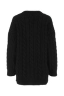 Prada Black Wool Blend Oversize Cardigan