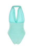 Lisa Marie Fernandez Light Blue Stretch Seersucker Polo Maillot Swimsuit