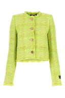 Versace acido verde verde bouclé blazer