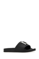 Dsquared Black Leather D2 Statement Slippers