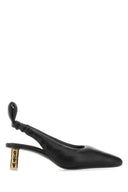 Boy schwarze Nappa -Lederpumpen geschwollene Pumps