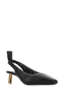Boy schwarze Nappa -Lederpumpen geschwollene Pumps
