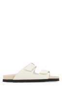 Palm Angels Ivory Leather Slippers