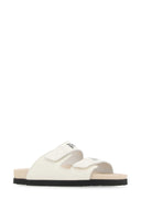 Palm Angels Ivory Leather Slippers