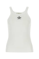 Top de algodón elástico blanco de Fendi