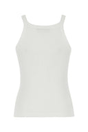 Top de algodón elástico blanco de Fendi