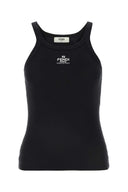 Fendi Camiseta sin mangas de algodón negra