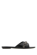 Balenciaga Black Leather Slippers