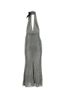 Alessandra reiches graues Viskose -Kleid