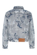 Giacca in denim stampata bianca