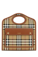 Burberry bedruckte Leinwand und Leder -Mini -Taschenhandtasche