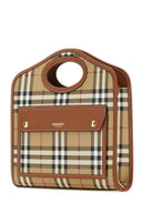 Burberry bedruckte Leinwand und Leder -Mini -Taschenhandtasche