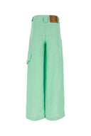 Stella Mc Cartney Mint Green Twill Wide Leg Pant