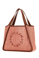 Stella Mc Cartney Pink Raffia Stella Logo Shopping Bag