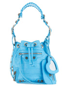 Balenciaga Light Blue Leather Le Cagole Xs Bucket Bag