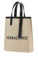 Bolsa de compras de lienzo de arena de Salvatore Ferragamo
