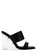 Alexander McQueen Black Leder Shard Maultiere