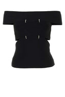 Alexander McQueen Black Stretch Viskose -Mischung Top