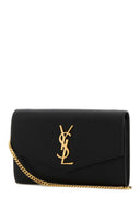 Saint Laurent Black Leather Uptown Clutch