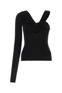 Nensi Dojaka Black Stretch Viscose Top